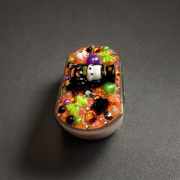 Handmade Decoden Mini Pill Box Halloween Pochacco Pumpkin Kawaii Junk Case - Picture 2 of 6